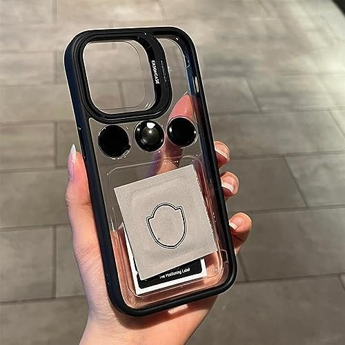 Luxury Camera Lens Flip Bracket Case For iPhone 15 Pro