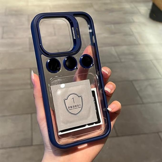 Luxury Camera Lens Flip Bracket Case For iPhone 15 Pro