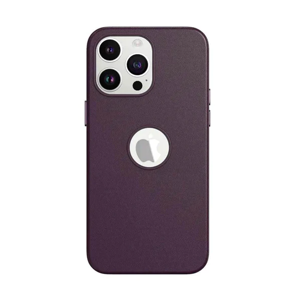 Leather Texture Case With Logo Cut inner Microfiber Phone Back Case For iPhone 13/14 Series