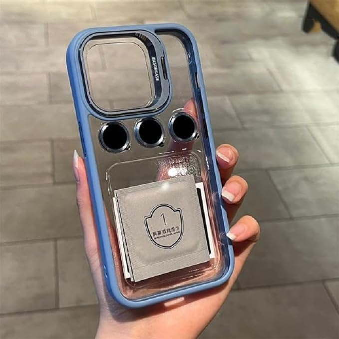 Luxury Camera Lens Flip Bracket Case For iPhone 15 Pro