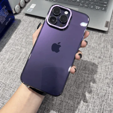 iPhone 14 Pro Luxury Ultra Thin Transparent With Metal Camera Protection
