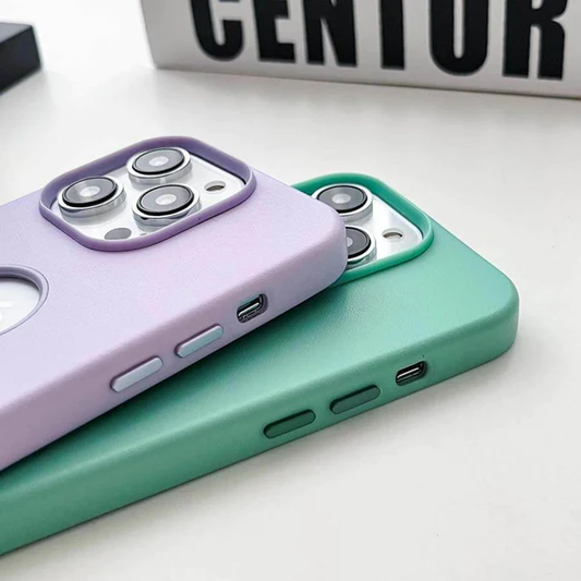 Leather Texture Case With Logo Cut inner Microfiber Phone Back Case For iPhone 13/14 Series
