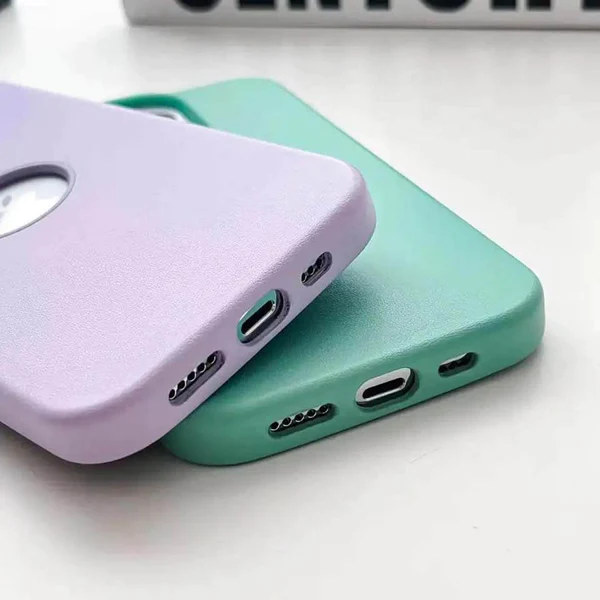 Leather Texture Case With Logo Cut inner Microfiber Phone Back Case For iPhone 13/14 Series