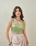 Mint Green Brocade Corset Top