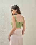 Mint Green Brocade Corset Top