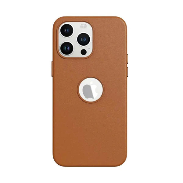 Leather Texture Case With Logo Cut inner Microfiber Phone Back Case For iPhone 13/14 Series