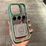 Luxury Camera Lens Flip Bracket Case For iPhone 15 Pro