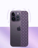 iPhone 13 Pro Max Luxury Weave Breathable Matte Silicone Grid Back Cover