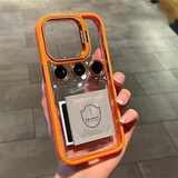 Luxury Camera Lens Flip Bracket Case For iPhone 15 Pro