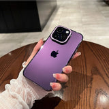 iPhone 14 Luxury Ultra Thin Transparent With Metal Camera Protection