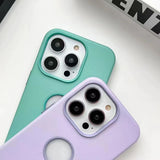 Leather Texture Case With Logo Cut Inner Microfiber Phone Back Case For iPhone 15 Series