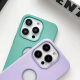 Leather Texture Case With Logo Cut inner Microfiber Phone Back Case For iPhone 13/14 Series