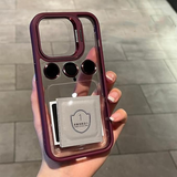 Luxury Camera Lens Flip Bracket Case For iPhone 15 Pro
