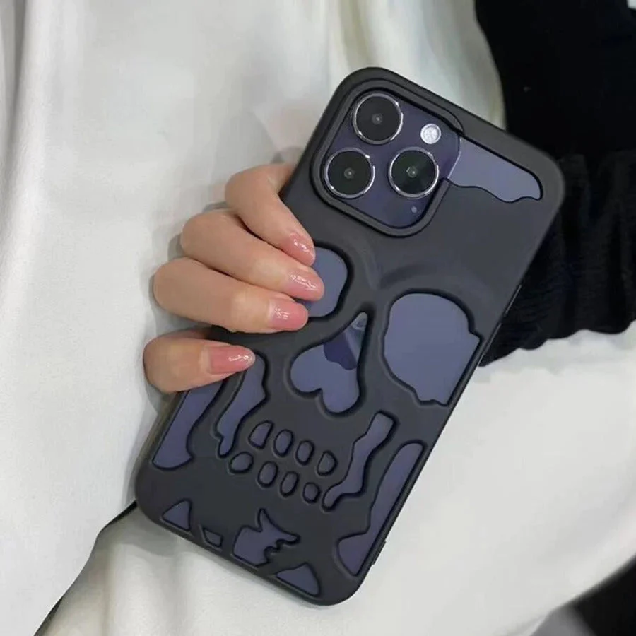 iPhone 14 Pro Max Series Hollow Skull Design Case
