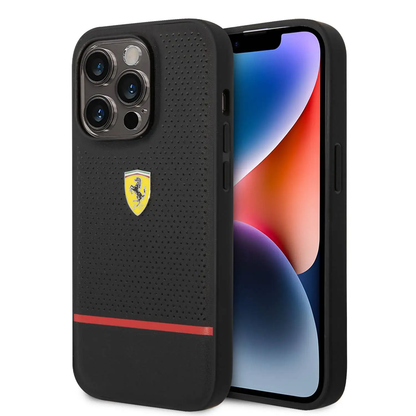 Ferrari Stripe Leather Case For iPhone 15 Series