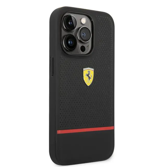 Ferrari Stripe Leather Case For iPhone 15 Series