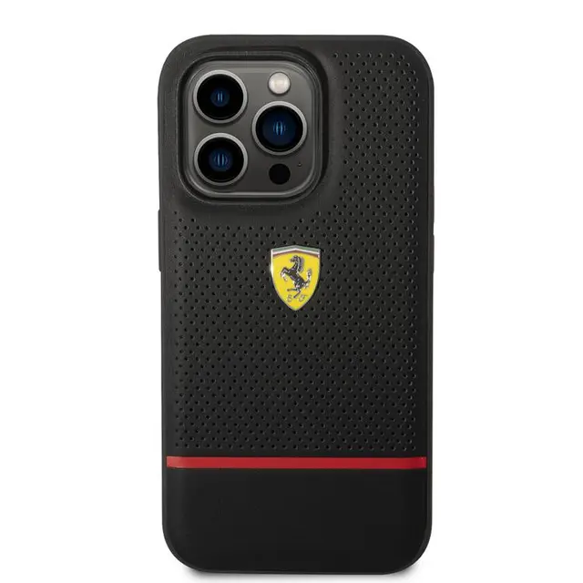 Ferrari Stripe Leather Case For iPhone 15 Series